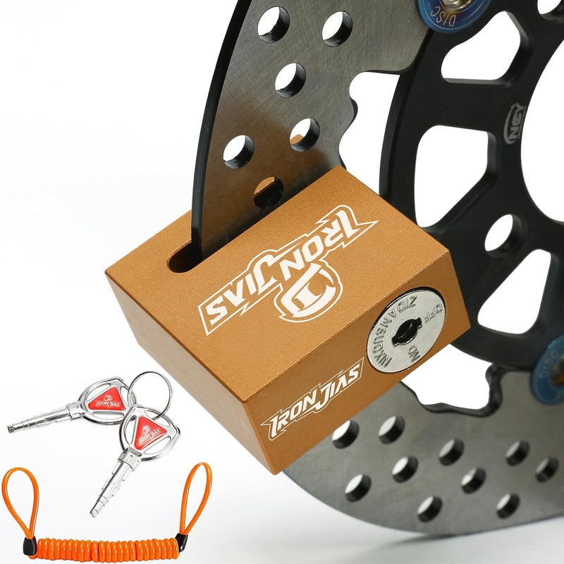 Grapelet Motorcycle Disc Lock Anti-Theft Wheel Brake Lock Waterproof Alloy with Reminder Cable and 2 Keys, Alarm-Free for Motorbike, E-Scooter, Mountain Bike - Image 1